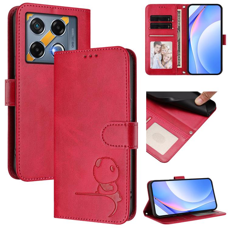Litter Panda Embossing RFID Leather Phone Case with Lanyard, For Infinix Note 40X 5G, For Infinix Note 40 5G, For Infinix GT 20 Pro, For Infinix Note 40 Pro 4G / 5G, For Infinix Note 40 4G, For Infinix Hot 40 / Hot 40 Pro, For Infinix Zero 30 4G       ...