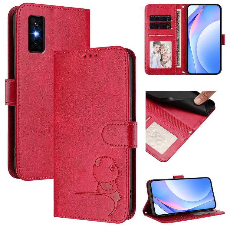 Litter Panda Embossing RFID Leather Phone Case with Lanyard, For Infinix GT 50 Pro 5G, For Infinix Note Edge 5G, For Infinix Smart 20 4G, For Infinix Note 60 / 60 Pro 5G, For Infinix Smart 10 Plus 4G, For Infinix Smart 10 / Tecno Pop 10                ...