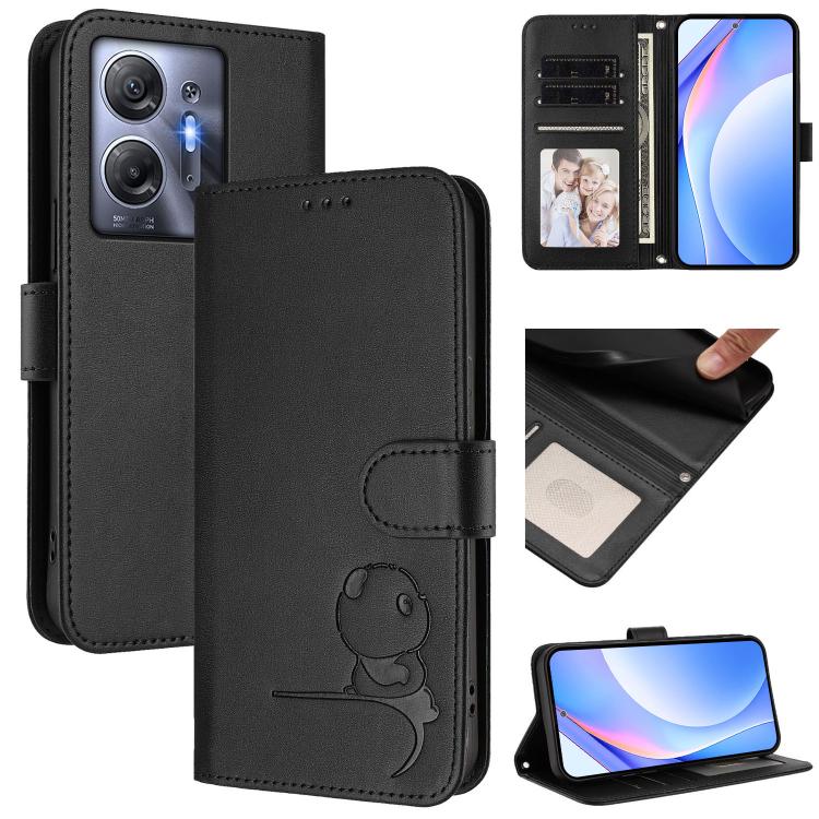 Litter Panda Embossing RFID Leather Phone Case with Lanyard, For Infinix Hot 30 5G, For Infinix Hot 30 Play NFC, For Infinix Smart 7 Plus / Smart 7 HD, For Infinix Note 30 4G / 5G, For Infinix Note 30 Pro 4G, Infinix Note 30 VIP, For Infinix Hot 30i   ...