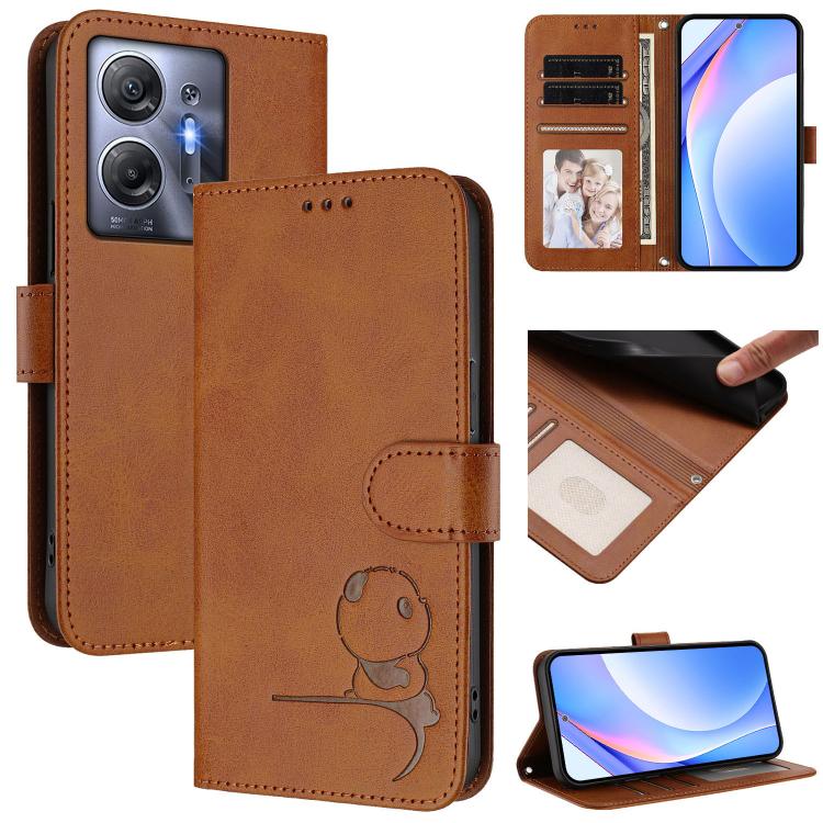 Litter Panda Embossing RFID Leather Phone Case with Lanyard, For Infinix Hot 30 5G, For Infinix Hot 30 Play NFC, For Infinix Smart 7 Plus / Smart 7 HD, For Infinix Note 30 4G / 5G, For Infinix Note 30 Pro 4G, Infinix Note 30 VIP, For Infinix Hot 30i   ...
