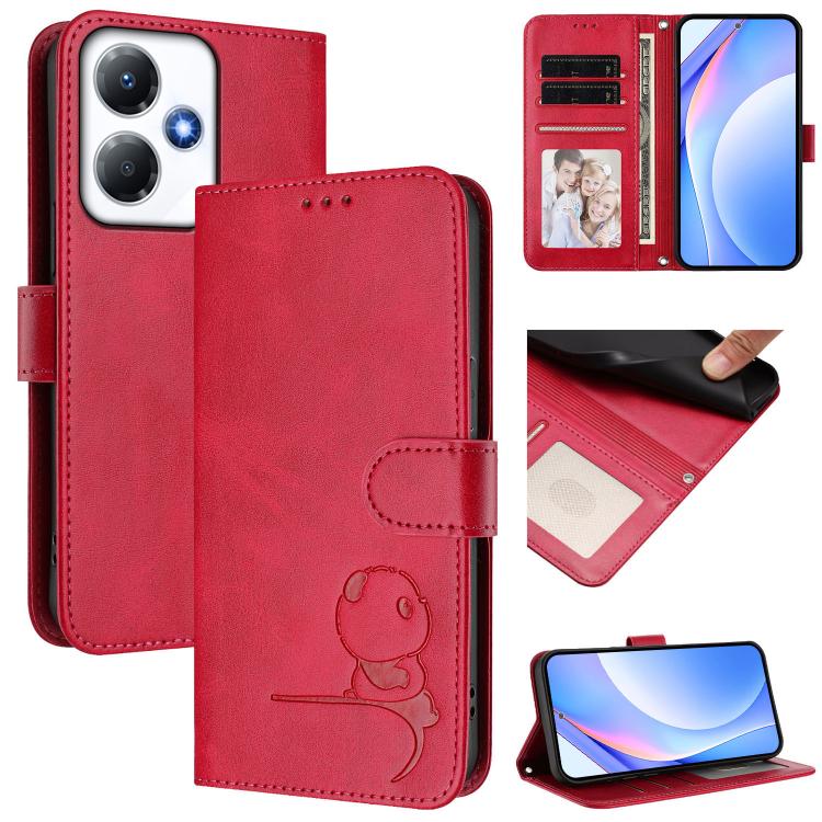 Litter Panda Embossing RFID Leather Phone Case with Lanyard, For Infinix Hot 30 5G, For Infinix Hot 30 Play NFC, For Infinix Smart 7 Plus / Smart 7 HD, For Infinix Note 30 4G / 5G, For Infinix Note 30 Pro 4G, Infinix Note 30 VIP, For Infinix Hot 30i   ...
