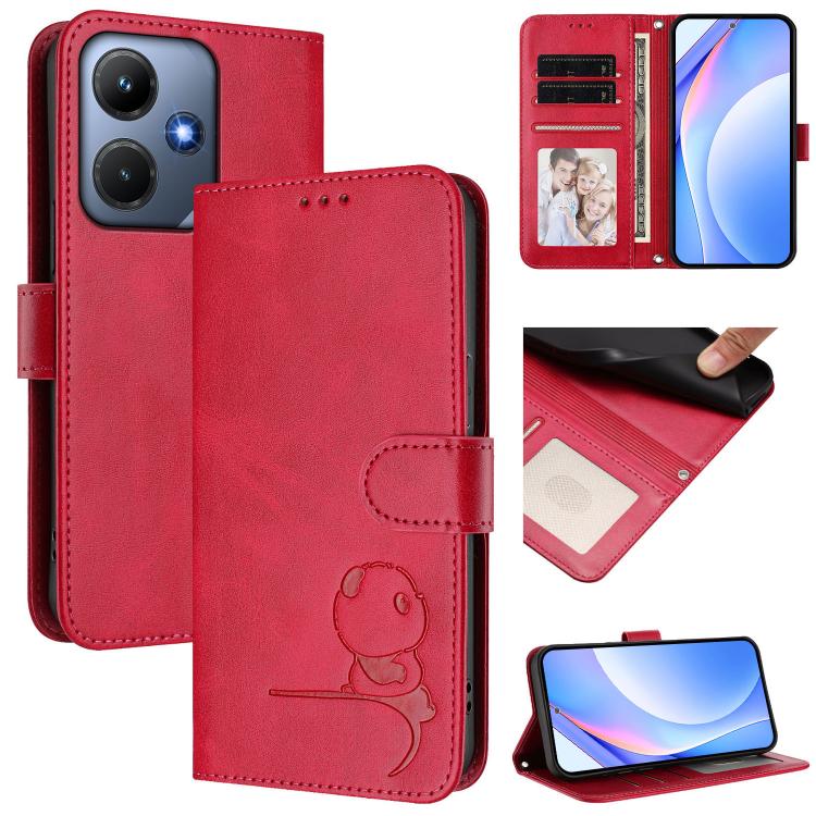 Litter Panda Embossing RFID Leather Phone Case with Lanyard, For Infinix Hot 30 5G, For Infinix Hot 30 Play NFC, For Infinix Smart 7 Plus / Smart 7 HD, For Infinix Note 30 4G / 5G, For Infinix Note 30 Pro 4G, Infinix Note 30 VIP, For Infinix Hot 30i   ...