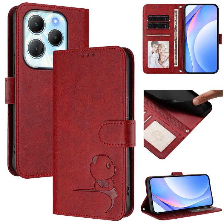 Litter Panda Embossing RFID Leather Phone Case with Lanyard, For Infinix Note 40X 5G, For Infinix Note 40 5G, For Infinix GT 20 Pro, For Infinix Note 40 Pro 4G / 5G, For Infinix Note 40 4G, For Infinix Hot 40 / Hot 40 Pro, For Infinix Zero 30 4G       ...