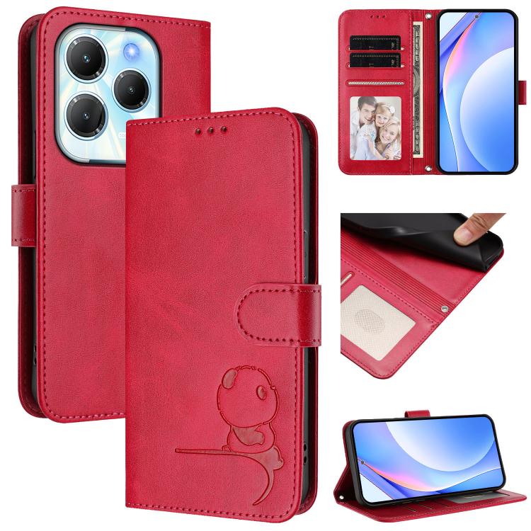 Litter Panda Embossing RFID Leather Phone Case with Lanyard, For Infinix Note 40X 5G, For Infinix Note 40 5G, For Infinix GT 20 Pro, For Infinix Note 40 Pro 4G / 5G, For Infinix Note 40 4G, For Infinix Hot 40 / Hot 40 Pro, For Infinix Zero 30 4G       ...