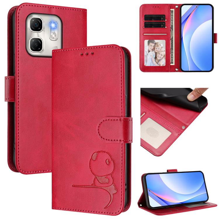 Litter Panda Embossing RFID Leather Phone Case with Lanyard, For Infinix Note 50x, For Infinix Note 50 Pro+ 5G, For Infinix Note 50 4G / 50 Pro 4G, For Infinix Hot 50i / Smart 9, For Infinix Hot 50 Pro+ 4G, For Infinix Hot 50 4G, For Infinix Hot 50 5G ...