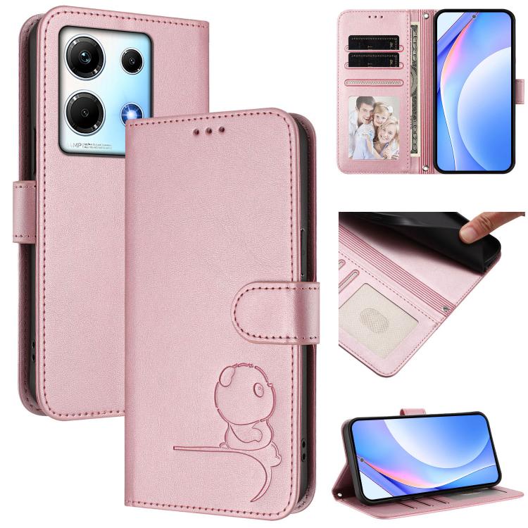 Litter Panda Embossing RFID Leather Phone Case with Lanyard, For Infinix Hot 30 5G, For Infinix Hot 30 Play NFC, For Infinix Smart 7 Plus / Smart 7 HD, For Infinix Note 30 4G / 5G, For Infinix Note 30 Pro 4G, Infinix Note 30 VIP, For Infinix Hot 30i   ...