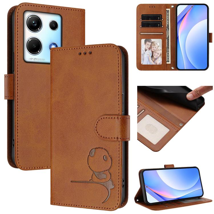 Litter Panda Embossing RFID Leather Phone Case with Lanyard, For Infinix Hot 30 5G, For Infinix Hot 30 Play NFC, For Infinix Smart 7 Plus / Smart 7 HD, For Infinix Note 30 4G / 5G, For Infinix Note 30 Pro 4G, Infinix Note 30 VIP, For Infinix Hot 30i   ...