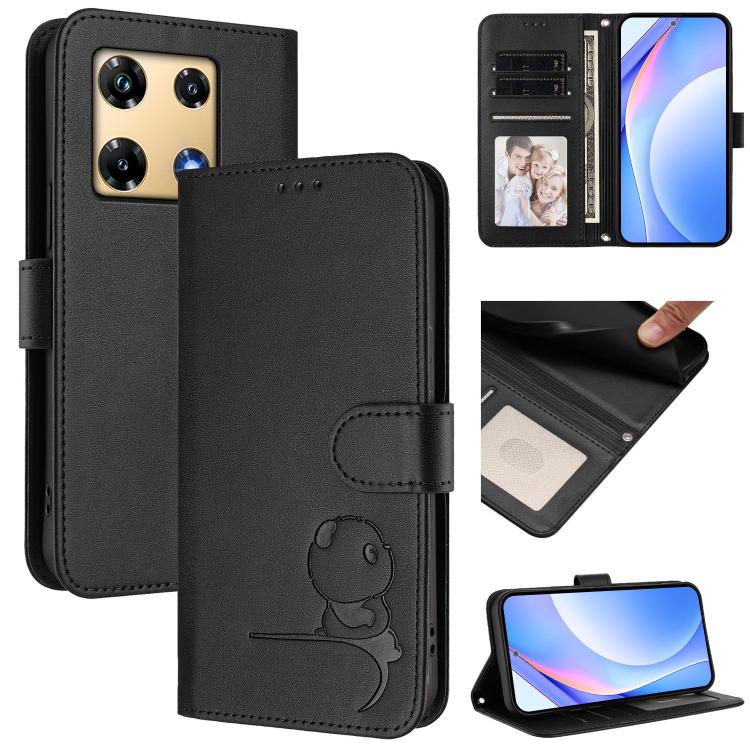 Litter Panda Embossing RFID Leather Phone Case with Lanyard, For Infinix Hot 30 5G, For Infinix Hot 30 Play NFC, For Infinix Smart 7 Plus / Smart 7 HD, For Infinix Note 30 4G / 5G, For Infinix Note 30 Pro 4G, Infinix Note 30 VIP, For Infinix Hot 30i   ...