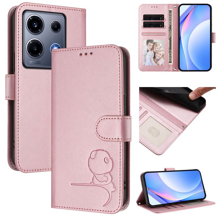 Litter Panda Embossing RFID Leather Phone Case with Lanyard, For Infinix Hot 30 5G, For Infinix Hot 30 Play NFC, For Infinix Smart 7 Plus / Smart 7 HD, For Infinix Note 30 4G / 5G, For Infinix Note 30 Pro 4G, Infinix Note 30 VIP, For Infinix Hot 30i   ...