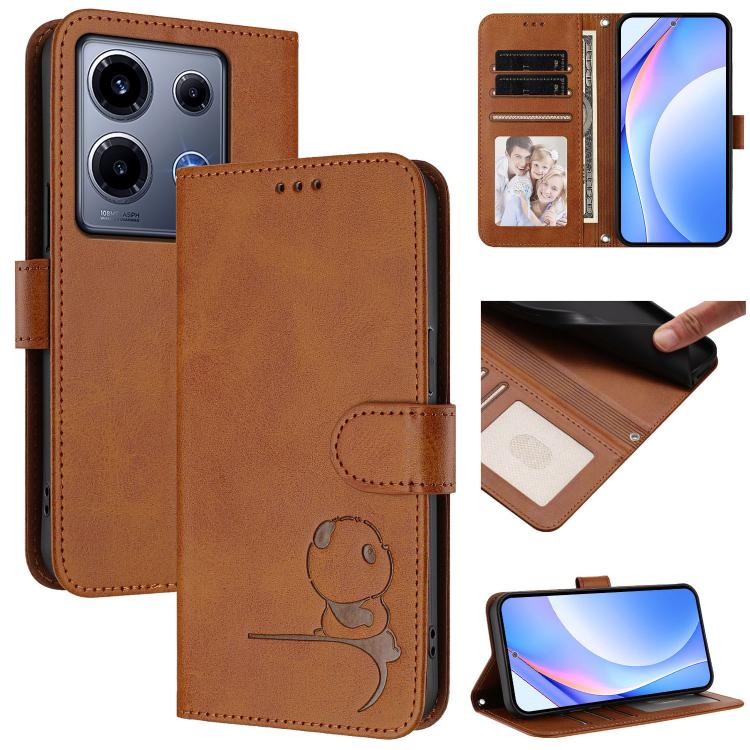Litter Panda Embossing RFID Leather Phone Case with Lanyard, For Infinix Hot 30 5G, For Infinix Hot 30 Play NFC, For Infinix Smart 7 Plus / Smart 7 HD, For Infinix Note 30 4G / 5G, For Infinix Note 30 Pro 4G, Infinix Note 30 VIP, For Infinix Hot 30i   ...