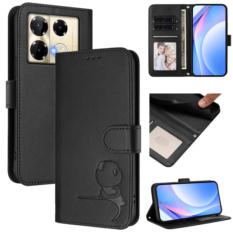 Litter Panda Embossing RFID Leather Phone Case with Lanyard, For Infinix Note 40X 5G, For Infinix Note 40 5G, For Infinix GT 20 Pro, For Infinix Note 40 Pro 4G / 5G, For Infinix Note 40 4G, For Infinix Hot 40 / Hot 40 Pro, For Infinix Zero 30 4G       ...