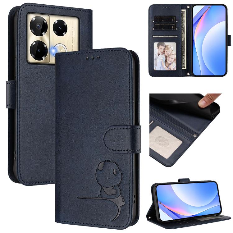 Litter Panda Embossing RFID Leather Phone Case with Lanyard, For Infinix Note 40X 5G, For Infinix Note 40 5G, For Infinix GT 20 Pro, For Infinix Note 40 Pro 4G / 5G, For Infinix Note 40 4G, For Infinix Hot 40 / Hot 40 Pro, For Infinix Zero 30 4G       ...