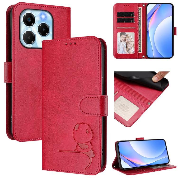 Litter Panda Embossing RFID Leather Phone Case with Lanyard, For Infinix Note 40X 5G, For Infinix Note 40 5G, For Infinix GT 20 Pro, For Infinix Note 40 Pro 4G / 5G, For Infinix Note 40 4G, For Infinix Hot 40 / Hot 40 Pro, For Infinix Zero 30 4G       ...