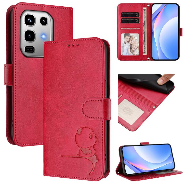 Litter Panda Embossing RFID Leather Phone Case with Lanyard, For Infinix Note 50x, For Infinix Note 50 Pro+ 5G, For Infinix Note 50 4G / 50 Pro 4G, For Infinix Hot 50i / Smart 9, For Infinix Hot 50 Pro+ 4G, For Infinix Hot 50 4G, For Infinix Hot 50 5G ...