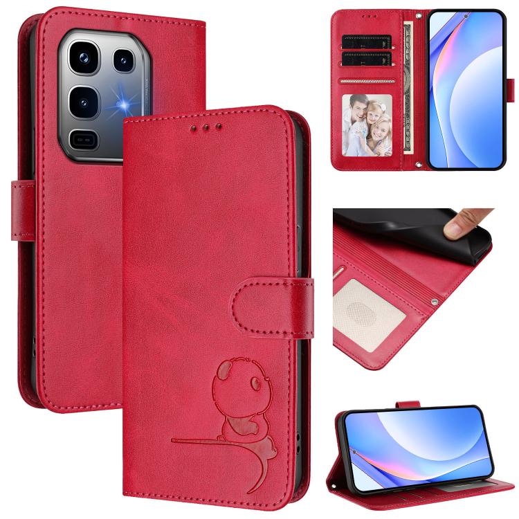 Litter Panda Embossing RFID Leather Phone Case with Lanyard, For Infinix Note 50x, For Infinix Note 50 Pro+ 5G, For Infinix Note 50 4G / 50 Pro 4G, For Infinix Hot 50i / Smart 9, For Infinix Hot 50 Pro+ 4G, For Infinix Hot 50 4G, For Infinix Hot 50 5G ...