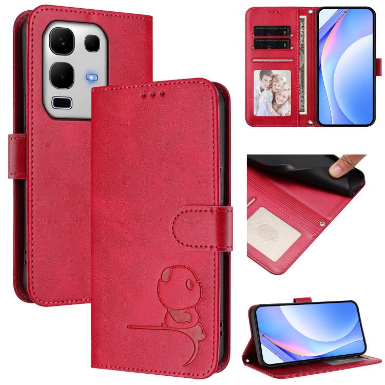 Litter Panda Embossing RFID Leather Phone Case with Lanyard, For Infinix GT 50 Pro 5G, For Infinix Note Edge 5G, For Infinix Smart 20 4G, For Infinix Note 60 / 60 Pro 5G, For Infinix Smart 10 Plus 4G, For Infinix Smart 10 / Tecno Pop 10                ...