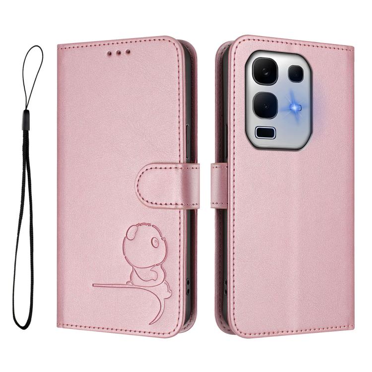 Litter Panda Embossing RFID Leather Phone Case with Lanyard, For Infinix Note 50x, For Infinix Note 50 Pro+ 5G, For Infinix Note 50 4G / 50 Pro 4G, For Infinix Hot 50i / Smart 9, For Infinix Hot 50 Pro+ 4G, For Infinix Hot 50 4G, For Infinix Hot 50 5G ...