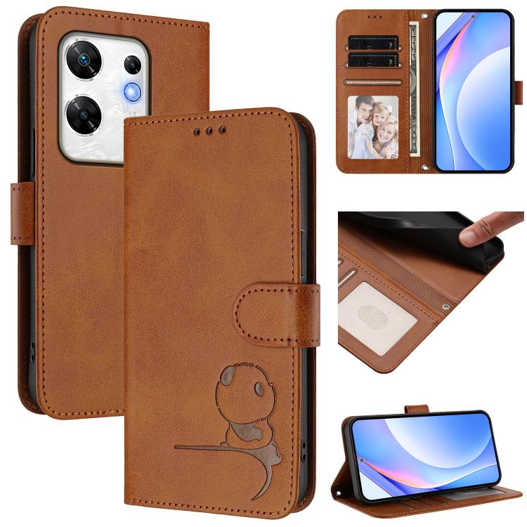 Litter Panda Embossing RFID Leather Phone Case with Lanyard, For Infinix Note 40X 5G, For Infinix Note 40 5G, For Infinix GT 20 Pro, For Infinix Note 40 Pro 4G / 5G, For Infinix Note 40 4G, For Infinix Hot 40 / Hot 40 Pro, For Infinix Zero 30 4G       ...
