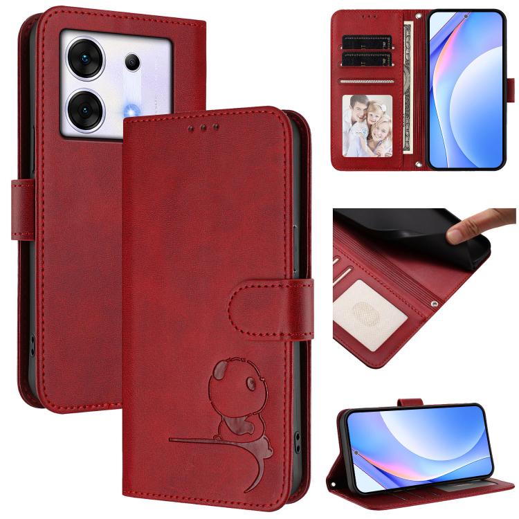 Litter Panda Embossing RFID Leather Phone Case with Lanyard, For Infinix Note 40X 5G, For Infinix Note 40 5G, For Infinix GT 20 Pro, For Infinix Note 40 Pro 4G / 5G, For Infinix Note 40 4G, For Infinix Hot 40 / Hot 40 Pro, For Infinix Zero 30 4G       ...