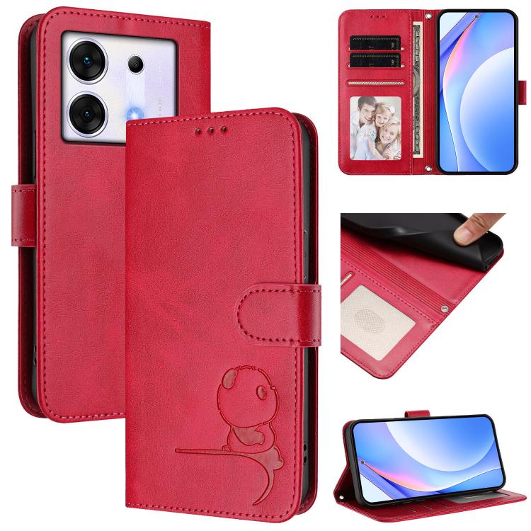 Litter Panda Embossing RFID Leather Phone Case with Lanyard, For Infinix Note 40X 5G, For Infinix Note 40 5G, For Infinix GT 20 Pro, For Infinix Note 40 Pro 4G / 5G, For Infinix Note 40 4G, For Infinix Hot 40 / Hot 40 Pro, For Infinix Zero 30 4G       ...