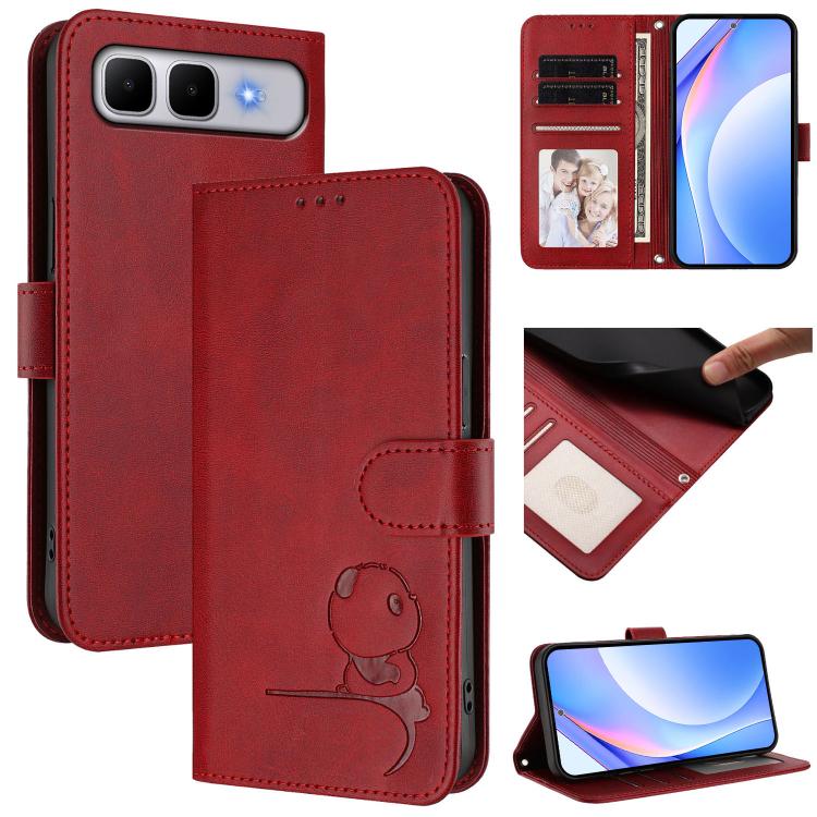 Litter Panda Embossing RFID Leather Phone Case with Lanyard, For Infinix GT 50 Pro 5G, For Infinix Note Edge 5G, For Infinix Smart 20 4G, For Infinix Note 60 / 60 Pro 5G, For Infinix Smart 10 Plus 4G, For Infinix Smart 10 / Tecno Pop 10                ...