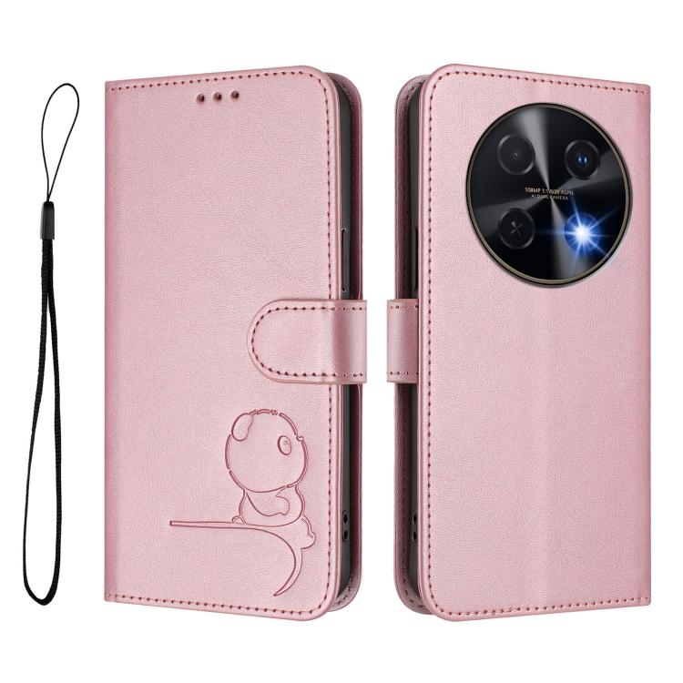 Litter Panda Embossing RFID Leather Phone Case with Lanyard, For Huawei nova 12i / nova 13i 4G, For Huawei Mate 70 Pro, For Huawei Mate 70, For Huawei nova 13 Pro, For Huawei nova 12 / nova 13, For Huawei Pura 70 Pro / 70 Pro+, For Huawei nova 12s     ...