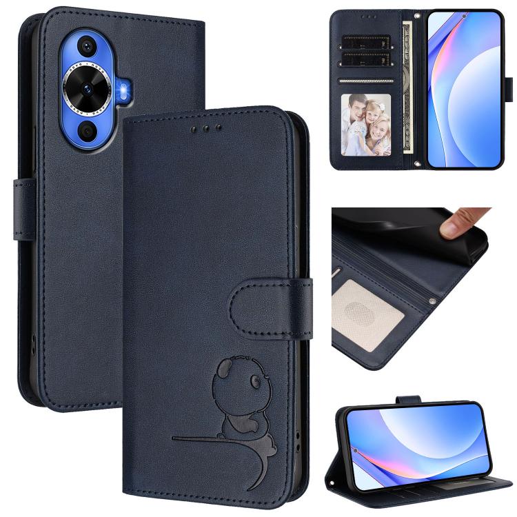 Litter Panda Embossing RFID Leather Phone Case with Lanyard, For Huawei nova 12i / nova 13i 4G, For Huawei Mate 70 Pro, For Huawei Mate 70, For Huawei nova 13 Pro, For Huawei nova 12 / nova 13, For Huawei Pura 70 Pro / 70 Pro+, For Huawei nova 12s     ...