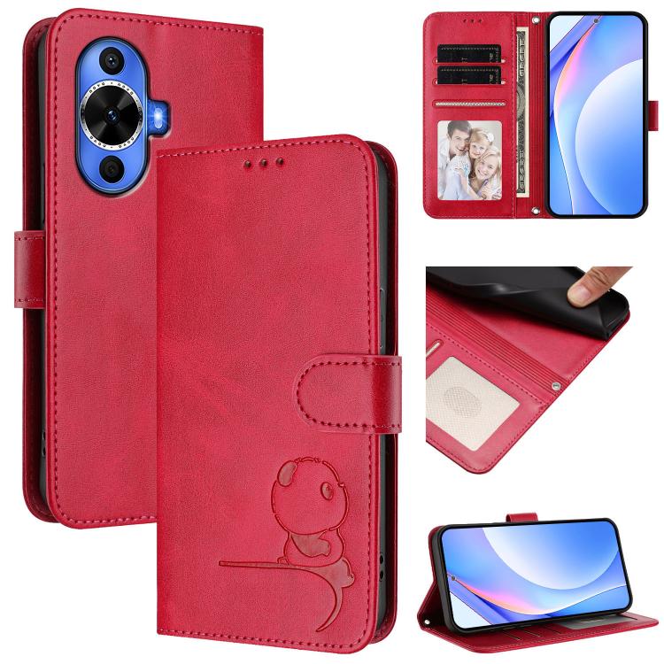Litter Panda Embossing RFID Leather Phone Case with Lanyard, For Huawei nova 12i / nova 13i 4G, For Huawei Mate 70 Pro, For Huawei Mate 70, For Huawei nova 13 Pro, For Huawei nova 12 / nova 13, For Huawei Pura 70 Pro / 70 Pro+, For Huawei nova 12s     ...