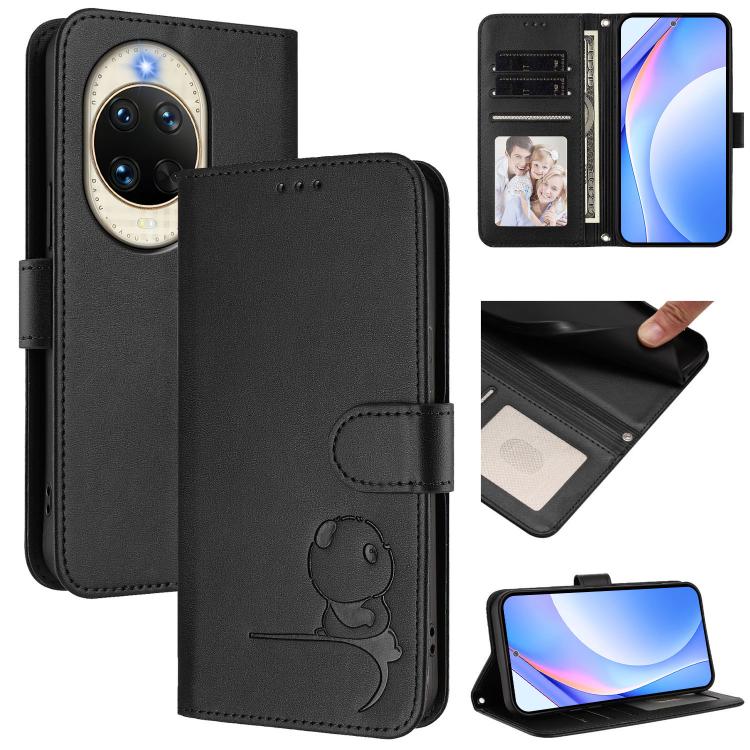 Litter Panda Embossing RFID Leather Phone Case with Lanyard, For Huawei nova 14 Lite / nova 16z, For Huawei Mate 70 Air, For Huawei Pura 80 Ultra, For Huawei Pura 80 Pro, For Huawei Pura 80, For Huawei nova 14 Ultra, For Huawei nova 14 Pro             ...