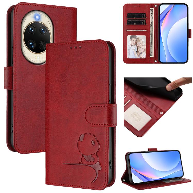 Litter Panda Embossing RFID Leather Phone Case with Lanyard, For Huawei nova 14 Lite / nova 16z, For Huawei Mate 70 Air, For Huawei Pura 80 Ultra, For Huawei Pura 80 Pro, For Huawei Pura 80, For Huawei nova 14 Ultra, For Huawei nova 14 Pro             ...