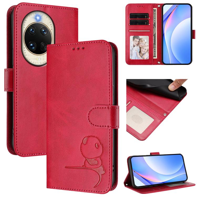 Litter Panda Embossing RFID Leather Phone Case with Lanyard, For Huawei nova 14 Lite / nova 16z, For Huawei Mate 70 Air, For Huawei Pura 80 Ultra, For Huawei Pura 80 Pro, For Huawei Pura 80, For Huawei nova 14 Ultra, For Huawei nova 14 Pro             ...