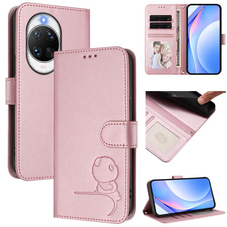 Litter Panda Embossing RFID Leather Phone Case with Lanyard, For Huawei nova 14 Lite / nova 16z, For Huawei Mate 70 Air, For Huawei Pura 80 Ultra, For Huawei Pura 80 Pro, For Huawei Pura 80, For Huawei nova 14 Ultra, For Huawei nova 14 Pro             ...
