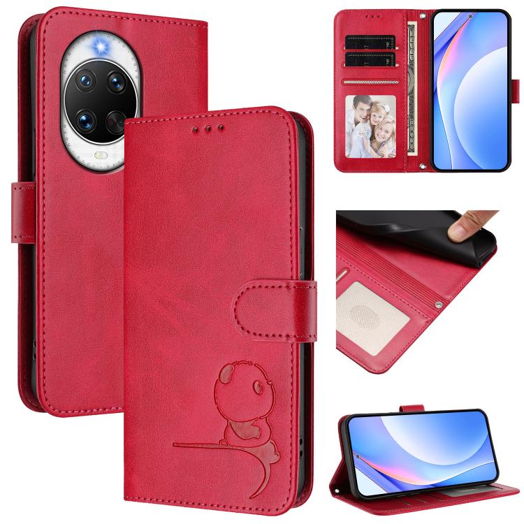Litter Panda Embossing RFID Leather Phone Case with Lanyard, For Huawei nova 14 Lite / nova 16z, For Huawei Mate 70 Air, For Huawei Pura 80 Ultra, For Huawei Pura 80 Pro, For Huawei Pura 80, For Huawei nova 14 Ultra, For Huawei nova 14 Pro             ...