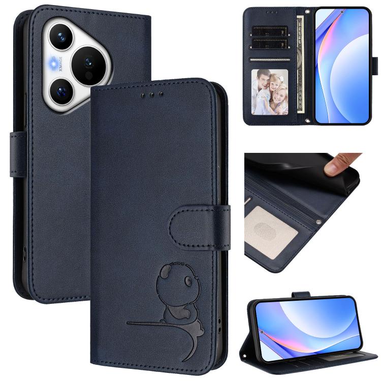 Litter Panda Embossing RFID Leather Phone Case with Lanyard, For Huawei nova 12i / nova 13i 4G, For Huawei Mate 70 Pro, For Huawei Mate 70, For Huawei nova 13 Pro, For Huawei nova 12 / nova 13, For Huawei Pura 70 Pro / 70 Pro+, For Huawei nova 12s     ...