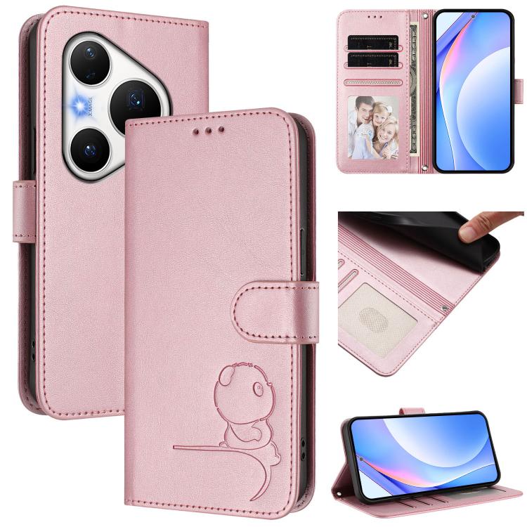 Litter Panda Embossing RFID Leather Phone Case with Lanyard, For Huawei nova 14 Lite / nova 16z, For Huawei Mate 70 Air, For Huawei Pura 80 Ultra, For Huawei Pura 80 Pro, For Huawei Pura 80, For Huawei nova 14 Ultra, For Huawei nova 14 Pro             ...