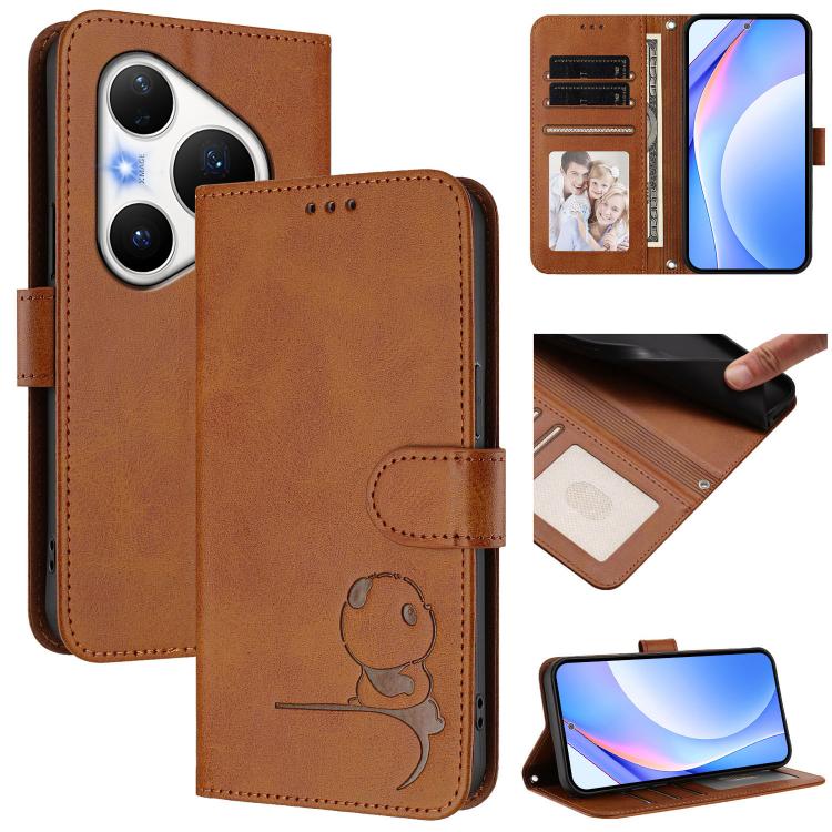 Litter Panda Embossing RFID Leather Phone Case with Lanyard, For Huawei nova 14 Lite / nova 16z, For Huawei Mate 70 Air, For Huawei Pura 80 Ultra, For Huawei Pura 80 Pro, For Huawei Pura 80, For Huawei nova 14 Ultra, For Huawei nova 14 Pro             ...