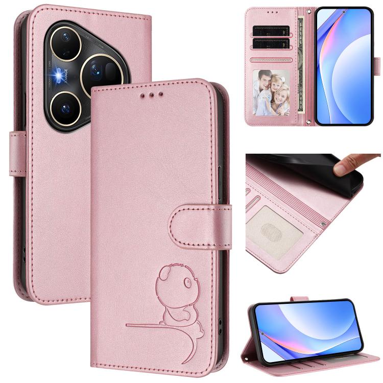 Litter Panda Embossing RFID Leather Phone Case with Lanyard, For Huawei nova 14 Lite / nova 16z, For Huawei Mate 70 Air, For Huawei Pura 80 Ultra, For Huawei Pura 80 Pro, For Huawei Pura 80, For Huawei nova 14 Ultra, For Huawei nova 14 Pro             ...