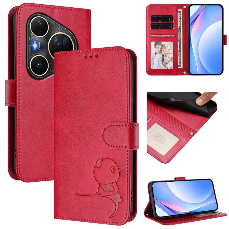 Litter Panda Embossing RFID Leather Phone Case with Lanyard, For Huawei nova 14 Lite / nova 16z, For Huawei Mate 70 Air, For Huawei Pura 80 Ultra, For Huawei Pura 80 Pro, For Huawei Pura 80, For Huawei nova 14 Ultra, For Huawei nova 14 Pro             ...