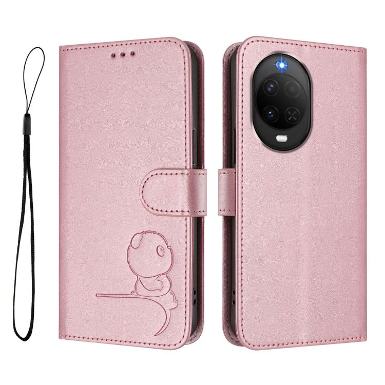 Litter Panda Embossing RFID Leather Phone Case with Lanyard, For Huawei nova 14 Lite / nova 16z, For Huawei Mate 70 Air, For Huawei Pura 80 Ultra, For Huawei Pura 80 Pro, For Huawei Pura 80, For Huawei nova 14 Ultra, For Huawei nova 14 Pro             ...