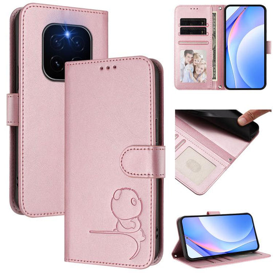 Litter Panda Embossing RFID Leather Phone Case with Lanyard, For Honor GT Pro, For Honor X60 GT, For Honor 400 Pro Global 160.8mm, For Honor 400 Lite Global, For Honor 400 Global 156.5mm, For Honor X8c 4G, For Honor X9c / Magic7 Lite 5G                ...
