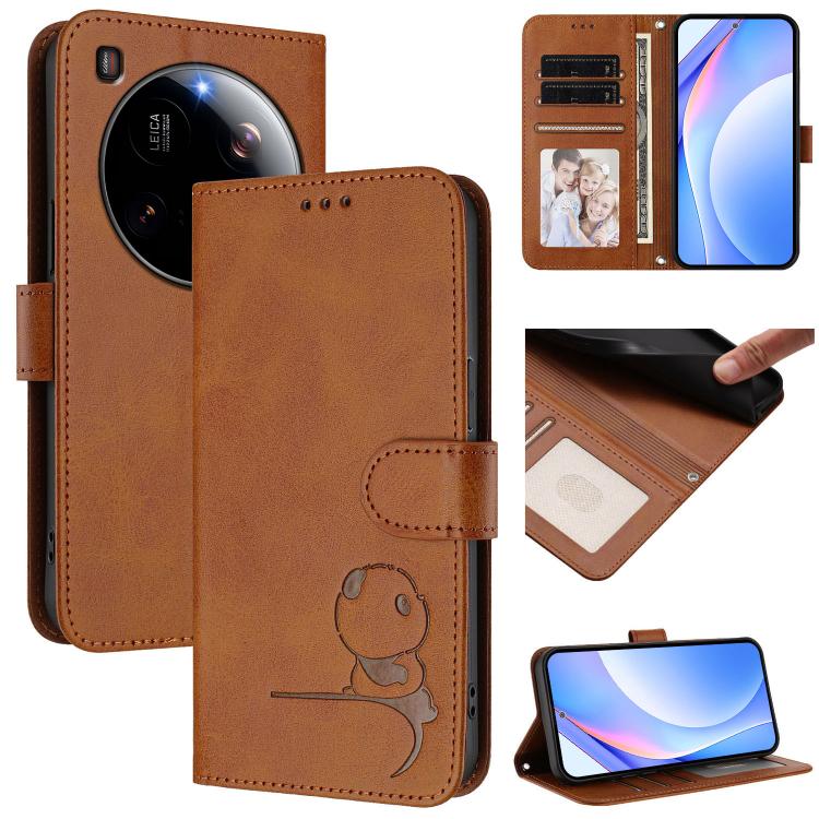 Litter Panda Embossing RFID Leather Phone Case with Lanyard, For Xiaomi Poco X7, For Xiaomi 15 Ultra, For Xiaomi Poco X7 Pro, For Xiaomi Poco M7 Pro 5G, For Xiaomi 15 Pro, For Xiaomi 15, For Xiaomi 14T Pro, For Xiaomi 14T