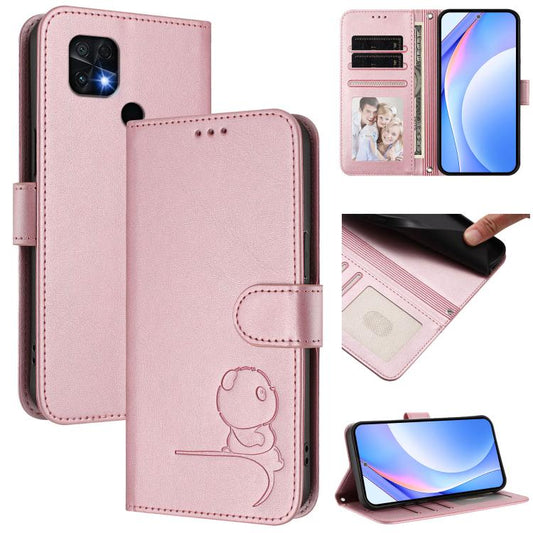 Litter Panda Embossing RFID Leather Phone Case with Lanyard, For Xiaomi Poco C40, For Xiaomi Civi 1S, For Xiaomi Poco M4 Pro 4G, For Xiaomi Poco X4 Pro 5G
