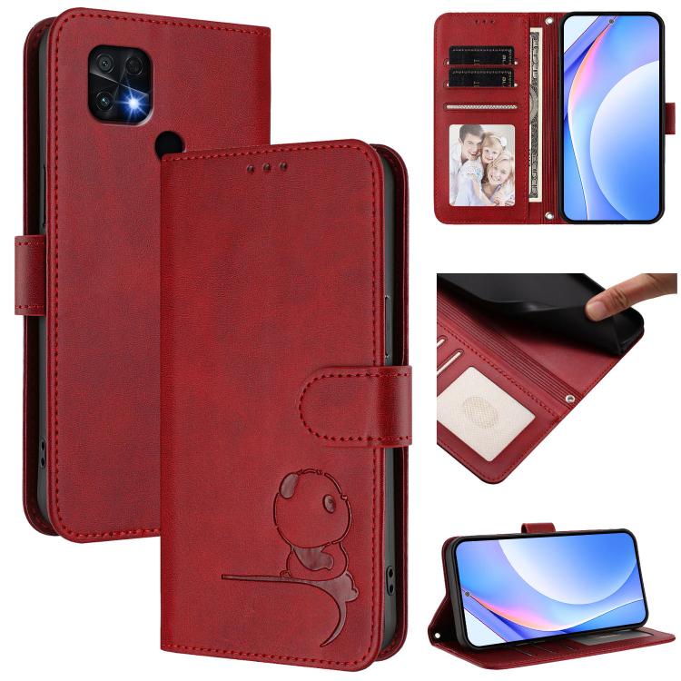 Litter Panda Embossing RFID Leather Phone Case with Lanyard, For Xiaomi Poco C40, For Xiaomi Civi 1S, For Xiaomi Poco M4 Pro 4G, For Xiaomi Poco X4 Pro 5G