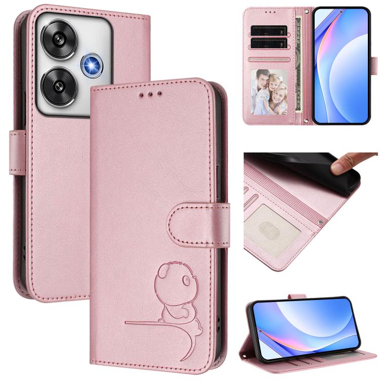 Litter Panda Embossing RFID Leather Phone Case with Lanyard, For Xiaomi Poco F6, For Xiaomi Poco F7, For Xiaomi Poco F6 Pro, For Xiaomi Poco X6 Neo, For Xiaomi Poco X6 Pro, For Xiaomi 14 Ultra, For Xiaomi 14 Pro, For Xiaomi 14