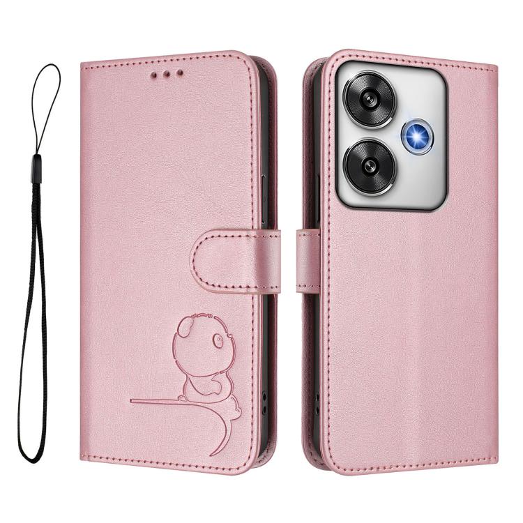 Litter Panda Embossing RFID Leather Phone Case with Lanyard, For Xiaomi Poco F6, For Xiaomi Poco F7, For Xiaomi Poco F6 Pro, For Xiaomi Poco X6 Neo, For Xiaomi Poco X6 Pro, For Xiaomi 14 Ultra, For Xiaomi 14 Pro, For Xiaomi 14