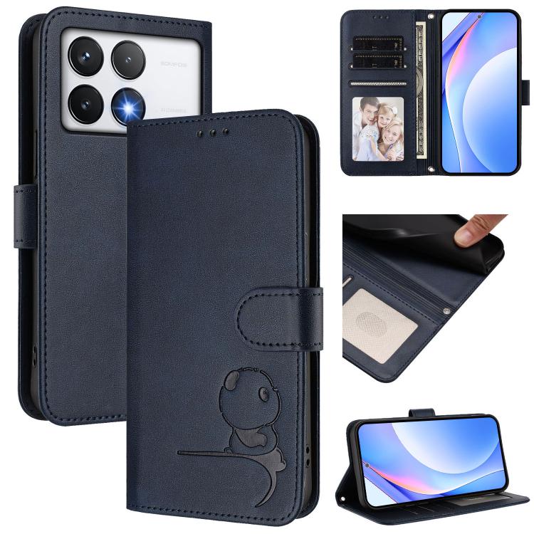 Litter Panda Embossing RFID Leather Phone Case with Lanyard, For Xiaomi Poco F6, For Xiaomi Poco F7, For Xiaomi Poco F6 Pro, For Xiaomi Poco X6 Neo, For Xiaomi Poco X6 Pro, For Xiaomi 14 Ultra, For Xiaomi 14 Pro, For Xiaomi 14