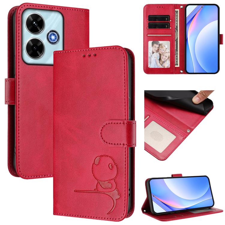 Litter Panda Embossing RFID Leather Phone Case with Lanyard, For Redmi 15 5G Global / 15 4G SEA 169mm, For Redmi 15 5G / 4G EU 171mm, For Redmi 13x / 13 4G / Poco M6 4G, For Redmi A5 4G 173.3mm, For Redmi Note 13 Pro 4G / Note 14S                      ...