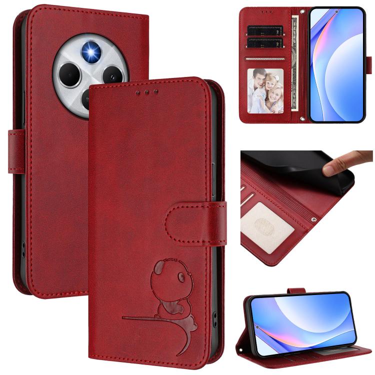 Litter Panda Embossing RFID Leather Phone Case with Lanyard, For Redmi Note 14 Pro 4G, For Redmi Note 14 4G 163.25mm, For Redmi 14C 4G / 14R 5G / A4 5G, For Redmi K70 Ultra, For Redmi A3 / A3x / Xiaomi Poco C61, For Redmi 13C 4G / 5G / Poco C65        ...