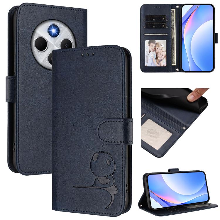 Litter Panda Embossing RFID Leather Phone Case with Lanyard, For Redmi Note 14 Pro 4G, For Redmi Note 14 4G 163.25mm, For Redmi 14C 4G / 14R 5G / A4 5G, For Redmi K70 Ultra, For Redmi A3 / A3x / Xiaomi Poco C61, For Redmi 13C 4G / 5G / Poco C65        ...