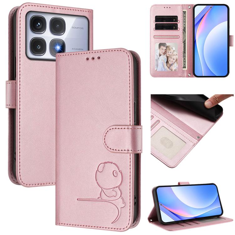 Litter Panda Embossing RFID Leather Phone Case with Lanyard, For Redmi Note 14 Pro 4G, For Redmi Note 14 4G 163.25mm, For Redmi 14C 4G / 14R 5G / A4 5G, For Redmi K70 Ultra, For Redmi A3 / A3x / Xiaomi Poco C61, For Redmi 13C 4G / 5G / Poco C65        ...